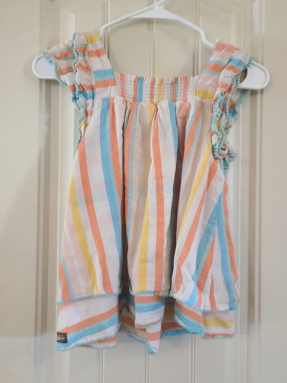 Matilda Jane Pastel Striped Ruffle Tank Top - Girl's Size 10